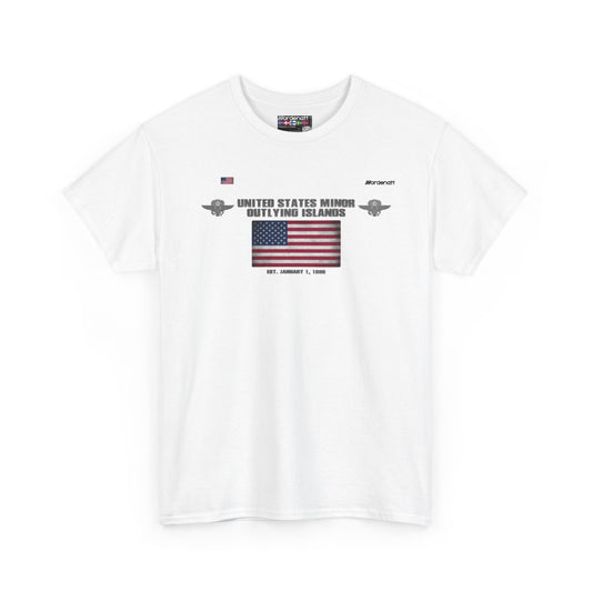 United States Minor Outlying Islands flag t-shirt in White — premium cotton, Nordenatt