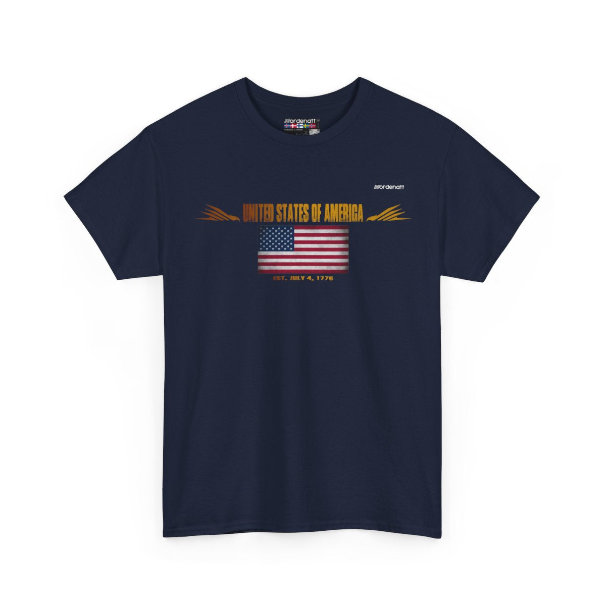 United States Of America flag t-shirt in Navy — premium cotton, Nordenatt