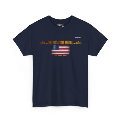 United States Of America flag t-shirt in Navy — premium cotton, Nordenatt