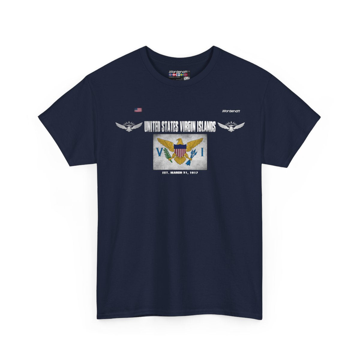 United States Virgin Islands flag t-shirt in Navy — premium cotton, Nordenatt