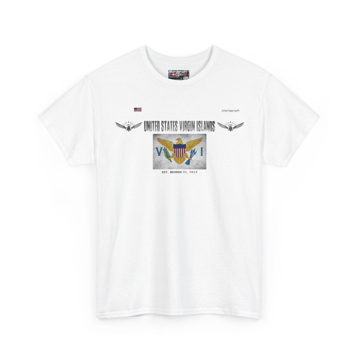 United States Virgin Islands flag t-shirt in White — premium cotton, Nordenatt