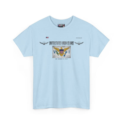 United States Virgin Islands flag t-shirt in Light Blue — premium cotton, Nordenatt