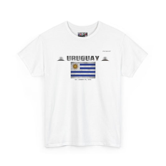 Uruguay flag t-shirt in White — premium cotton, Nordenatt