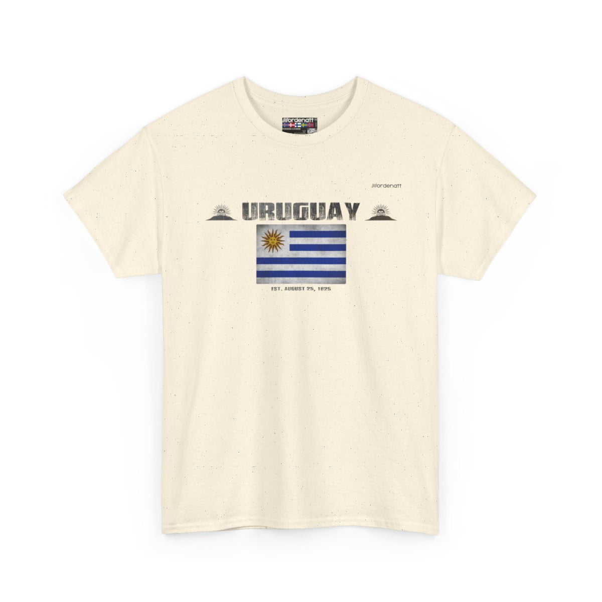 Uruguay flag t-shirt in Natural — premium cotton, Nordenatt
