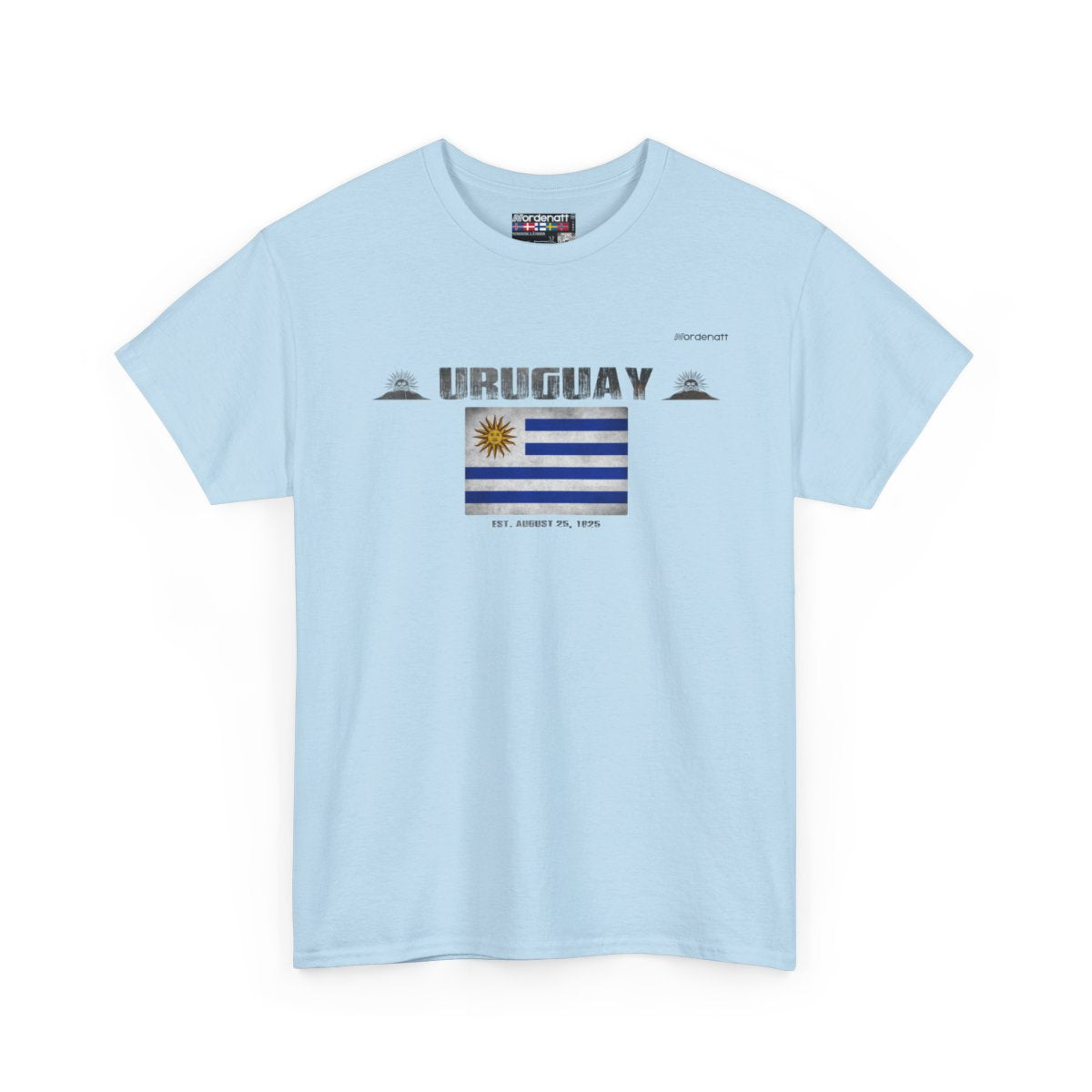 Uruguay flag t-shirt in Light Blue — premium cotton, Nordenatt