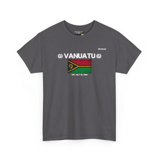 Vanuatu flag t-shirt in Charcoal — premium cotton, Nordenatt