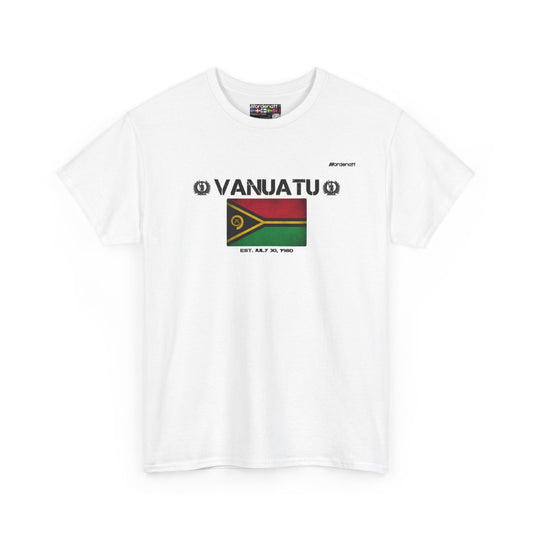 Vanuatu flag t-shirt in White — premium cotton, Nordenatt