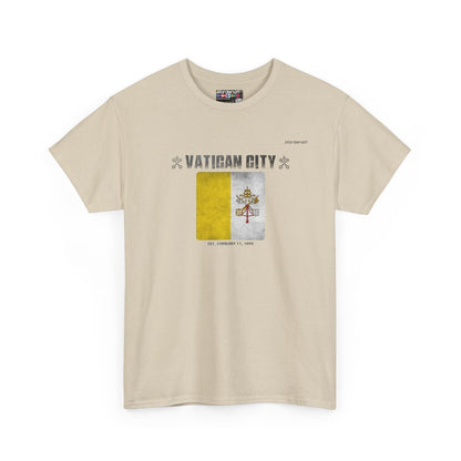 Vatican City flag t-shirt in Sand — premium cotton, Nordenatt