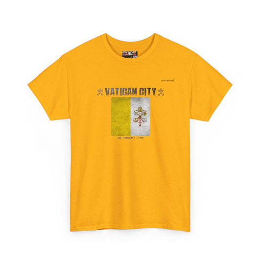 Vatican City flag t-shirt in Gold — premium cotton, Nordenatt