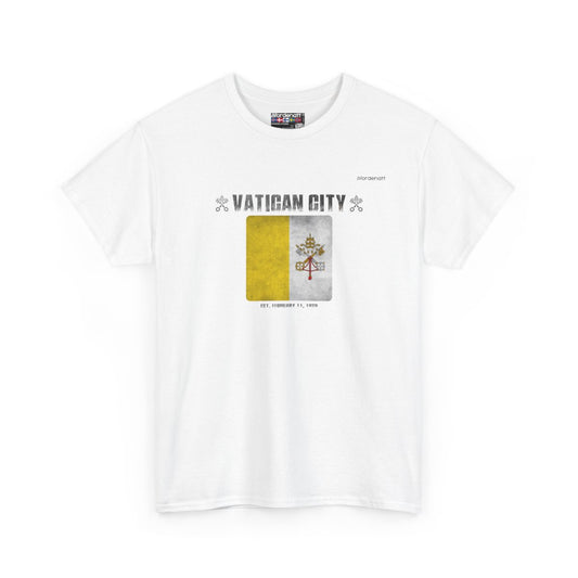 Vatican City flag t-shirt in White — premium cotton, Nordenatt