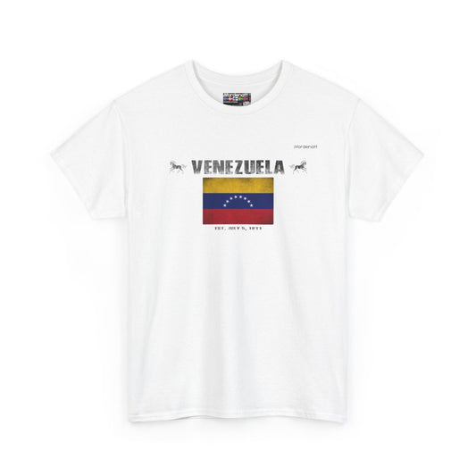 Venezuela flag t-shirt in White — premium cotton, Nordenatt