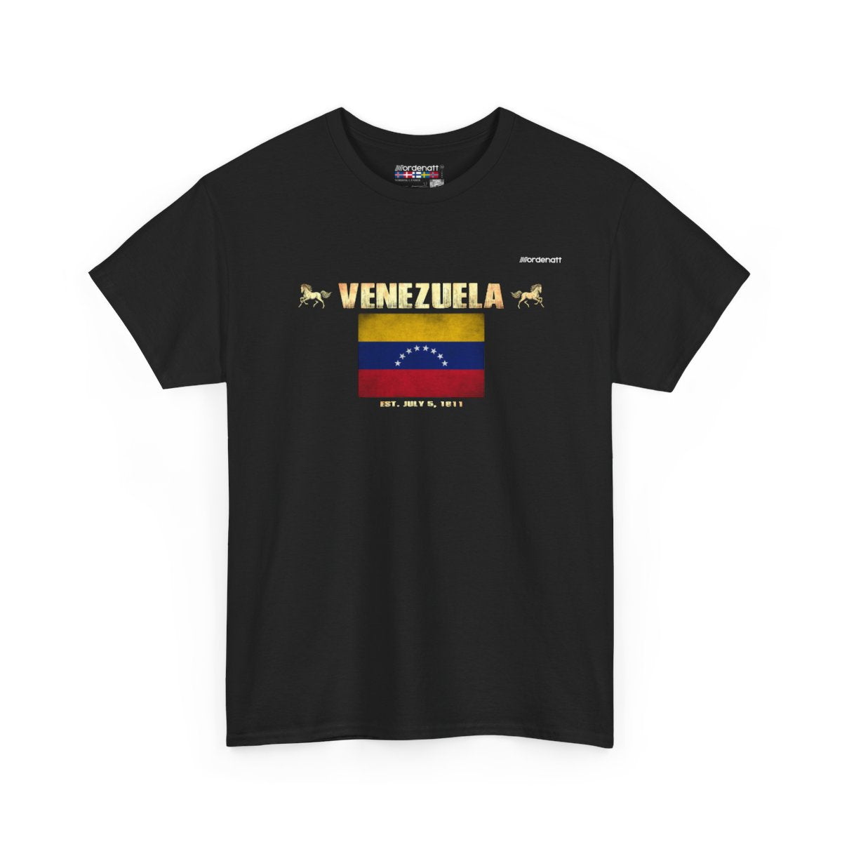Venezuela flag t-shirt in Black — premium cotton, Nordenatt