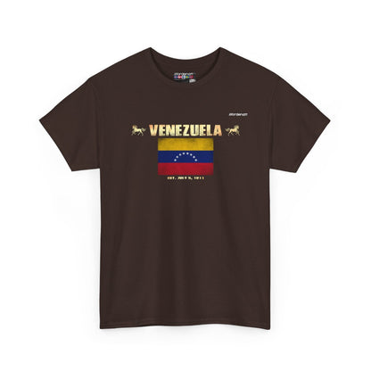 Venezuela flag t-shirt in Dark Chocolate — premium cotton, Nordenatt