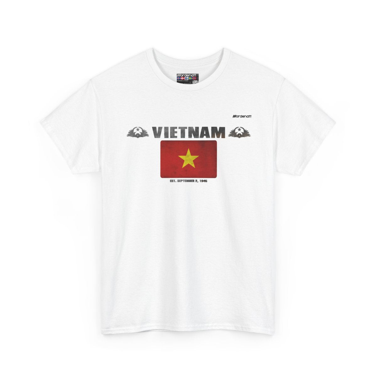 Vietnam flag t-shirt in White — premium cotton, Nordenatt