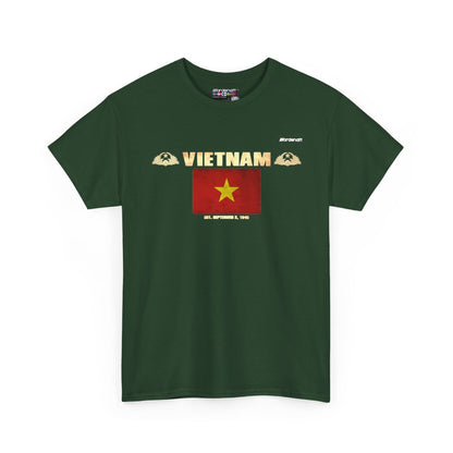 Vietnam flag t-shirt in Forest Green — premium cotton, Nordenatt