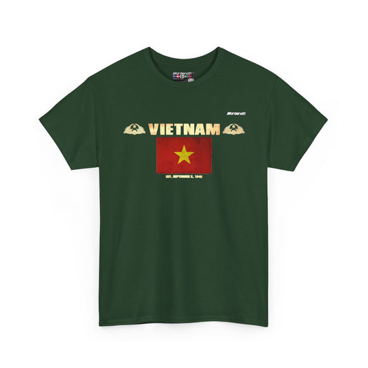 Vietnam flag t-shirt in Forest Green — premium cotton, Nordenatt