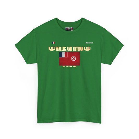 Wallis And Futuna flag t-shirt in Turf Green — premium cotton, Nordenatt
