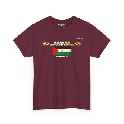 Sahrawi flag t-shirt in Maroon — premium cotton, Nordenatt