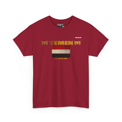 Yemen flag t-shirt in Cardinal Red — premium cotton, Nordenatt