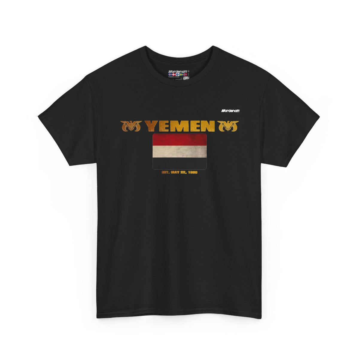 Yemen flag t-shirt in Black — premium cotton, Nordenatt