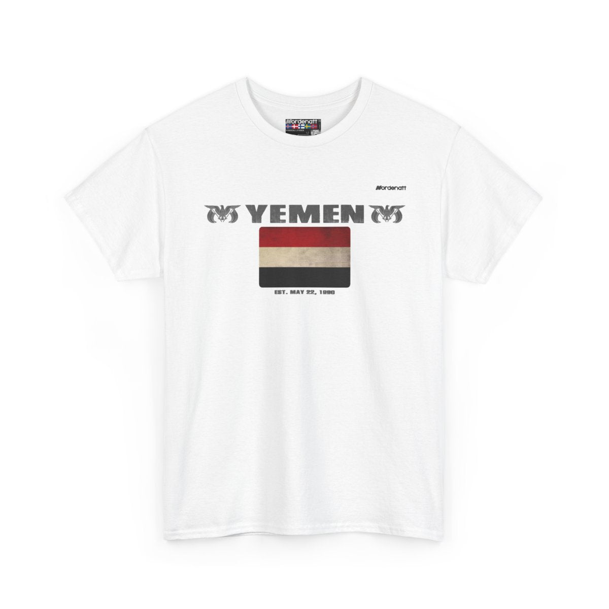 Yemen flag t-shirt in White — premium cotton, Nordenatt