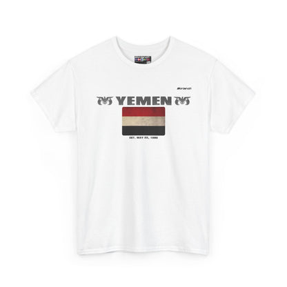 Yemen flag t-shirt in White — premium cotton, Nordenatt