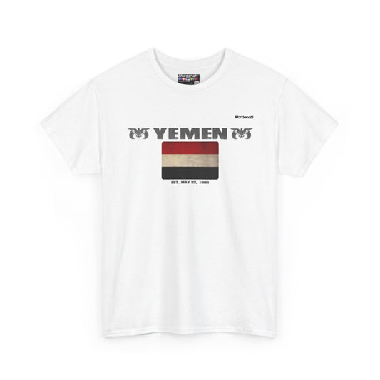 Yemen flag t-shirt in White — premium cotton, Nordenatt